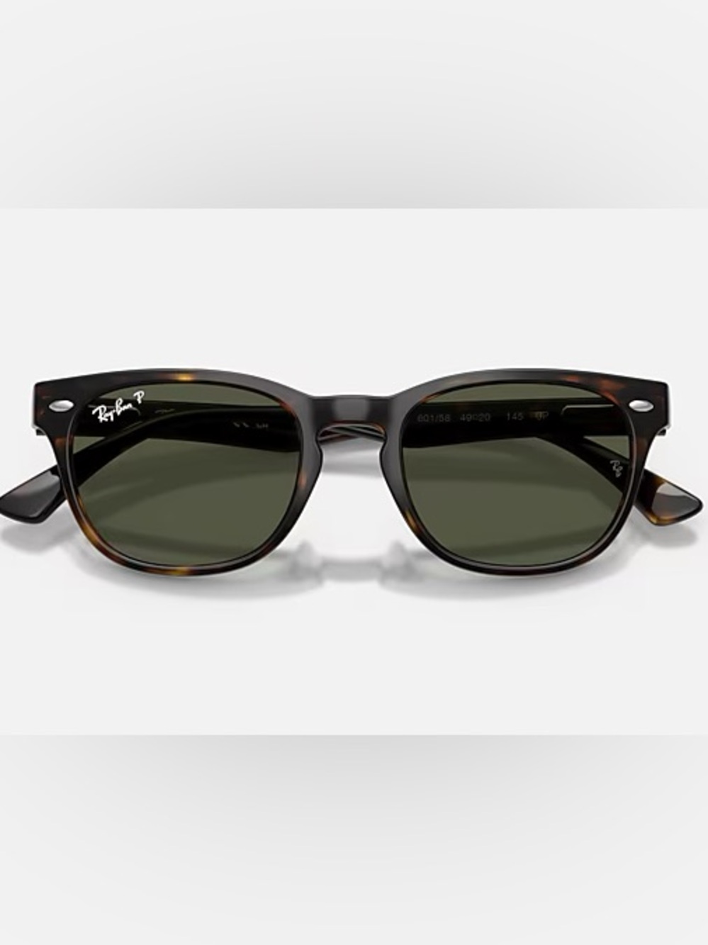 Ray-Ban Havana Tortoiseshell Frame with Crystal Green PolarizedLenses Sunglasses